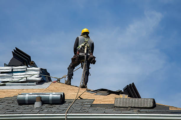 Professional Roof Replacement technician working in Winthrop, ME